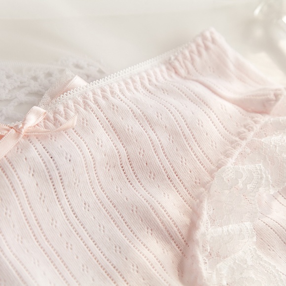 Light Pink Sweet Lolita Cotton Panties. Cute mid rise Panties. 26" to 38" waist. - Picture 8 of 14